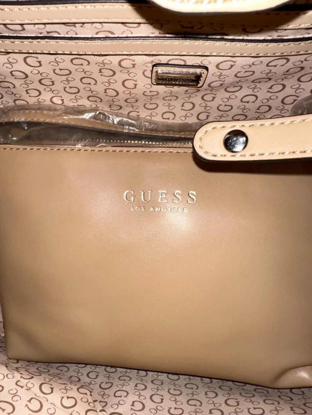Guess Totte Bag Brown Portini With Included Pouch Mocha